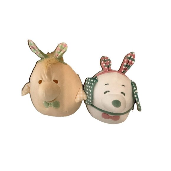 Peanuts Squishmallows Snoopy & Woodstock Easter Bunny Ears 10" Plush Set. New - Picture 2 of 4